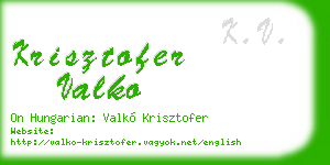 krisztofer valko business card