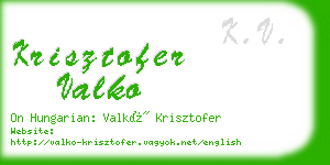 krisztofer valko business card